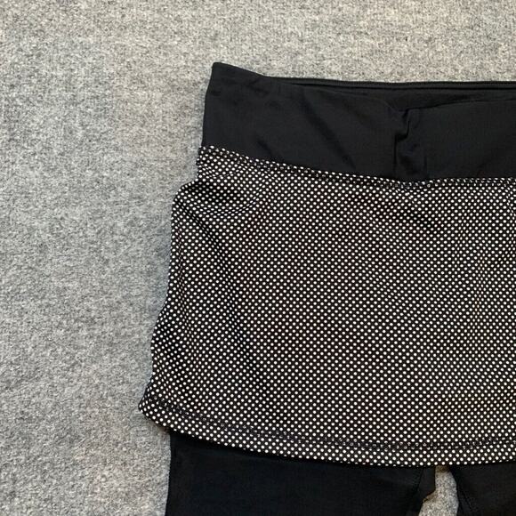 JoFit Skirted Capri Womens S Small Black White Polka Dot Pull On Stretch Pants - Picture 4 of 13